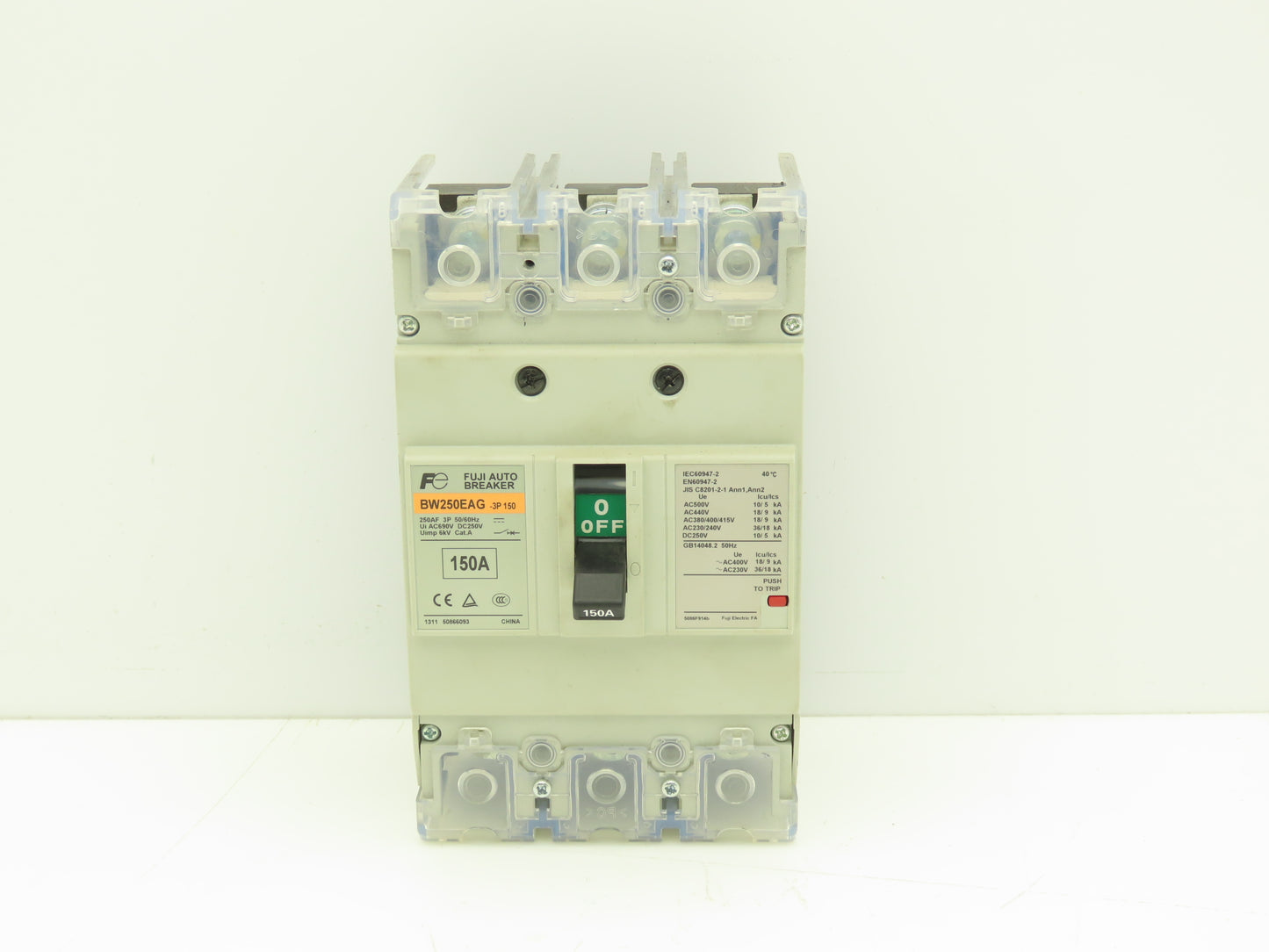 Fuji Electric BW250EAG-3P150 Auto Circuit Breaker 3-Pole 150A 600VAC