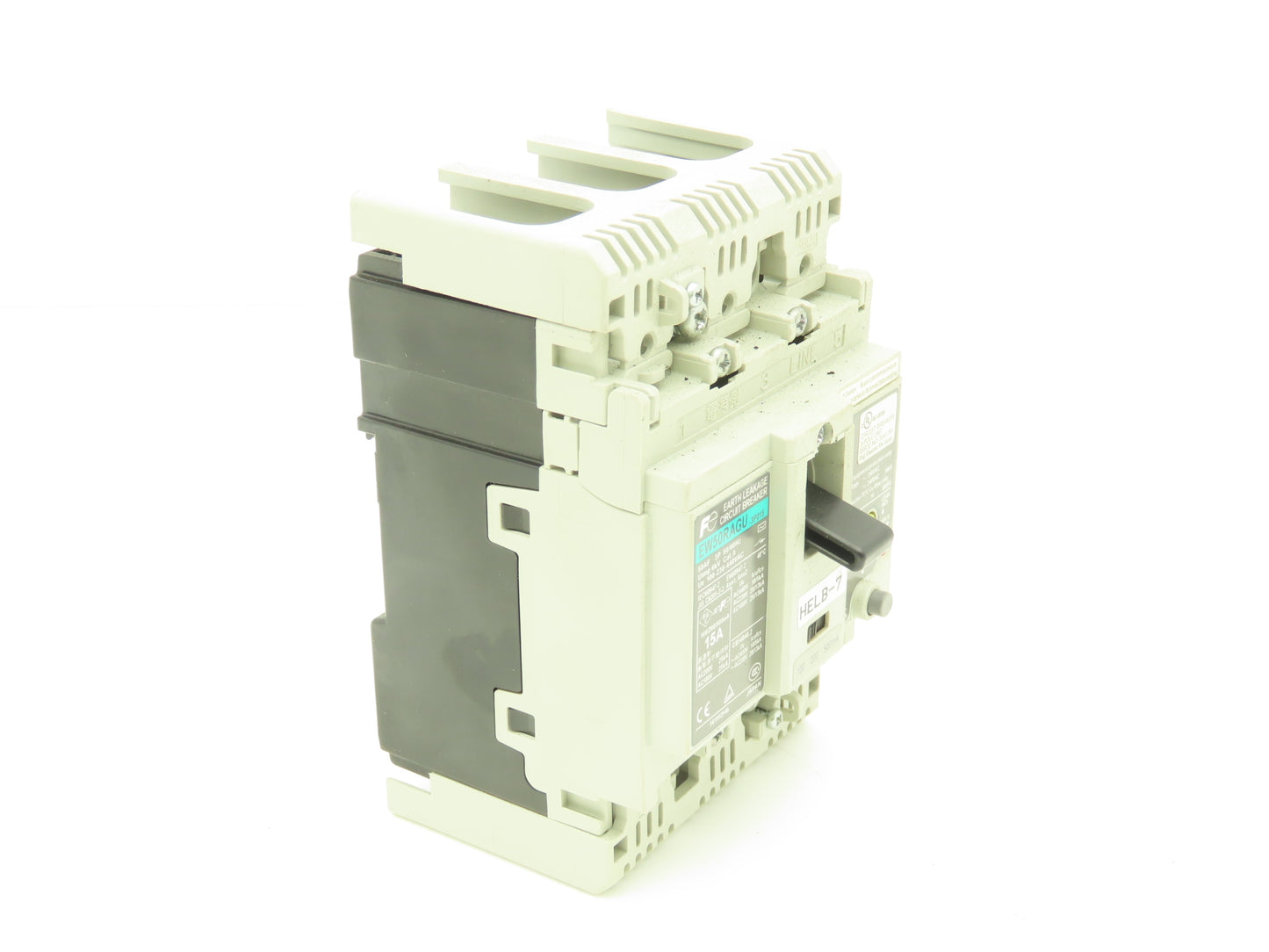 Fuji Electric EW50RAGU-3P015 Earth Leakage Circuit Breaker 3-Pole 15A 100-440VAC