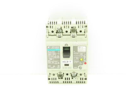 Fuji Electric EW50RAGU-3P015 Earth Leakage Circuit Breaker 3-Pole 15A 100-440VAC