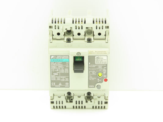 Fuji Electric EW50RAGU-3P010 Earth Leakage Circuit Breaker 3-Pole 10A 100-440VAC