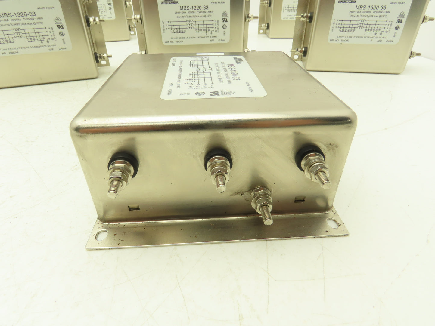 Densei-Lambda MBS-1320-33 Noise Filter 250V~20A Max TV2500~1MIN Lot of 7
