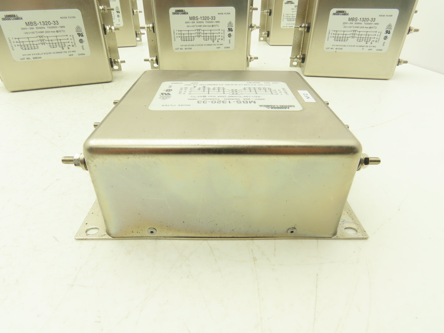Densei-Lambda MBS-1320-33 Noise Filter 250V~20A Max TV2500~1MIN Lot of 7