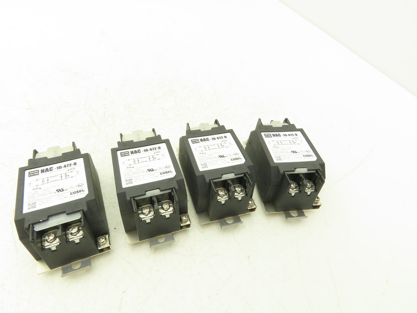 Cosel NAC-10-472-D Noise Filter 250V 10A TV2500VAC 1 MIN 2 Pole Lot of 4
