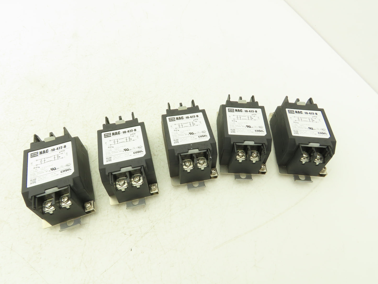 Cosel NAC-10-472-D Noise Filter 250V 10A TV2500VAC 1 MIN 2 Pole Lot of 5