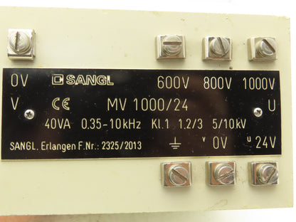 Sangl MV1000/24 Power Transformer 40 VA 0.35-10kHz KL1 1.2/3 5/10kV