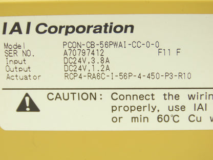 IAI PCON-CB-56PWAI-CC-0-0 ROBO Cylinder Position Controller PowerCON 150 24VDC