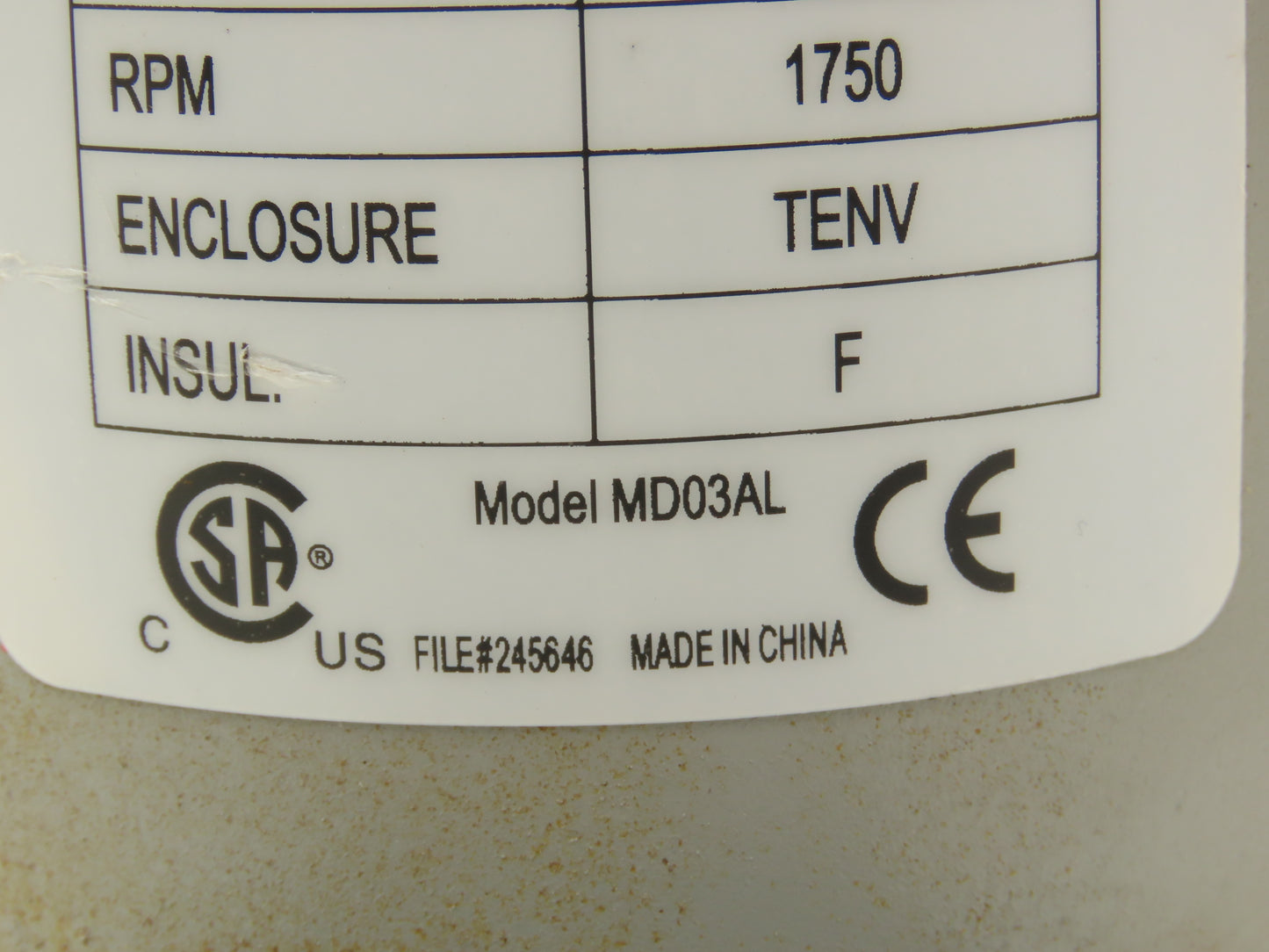 MD03AL Permanent Magnet DC Motor 90V 1/2Hp 1750 RPM 5 Amp 56C C-Face