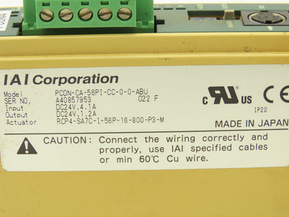 IAI PCON-CA-56PI-CC-0-0-ABU ROBO Cylinder Position Controller PowerCON 150 24VDC