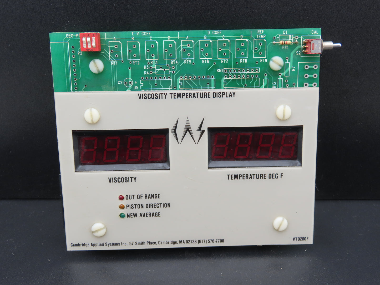 Cambridge Applied Systems VTD 200/300/400 Viscosity Temperature Display Board