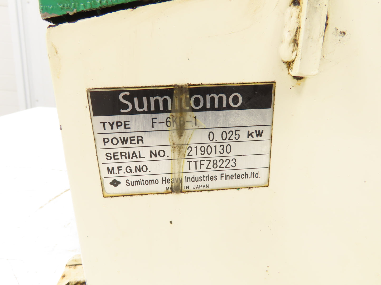 Sumitomo F-6KB-1 Fine Mag Coolant Oil Skimmer Magnetic Separator 230V .025kw