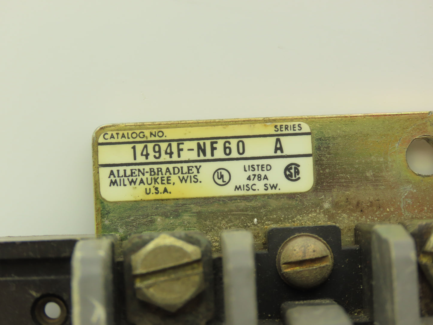 Square D 1494F-NF60 Fusible Disconnect Switch 60A 600V 1494F-R666