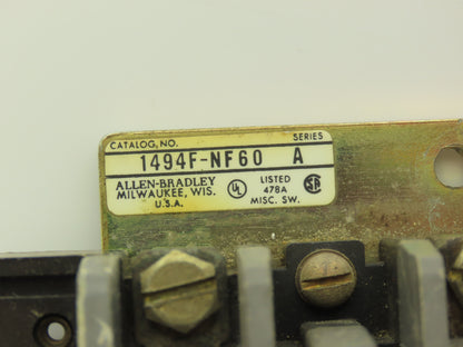 Square D 1494F-NF60 Fusible Disconnect Switch 60A 600V 1494F-R666