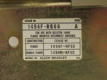 Square D 1494F-NF60 Fusible Disconnect Switch 60A 600V 1494F-R666