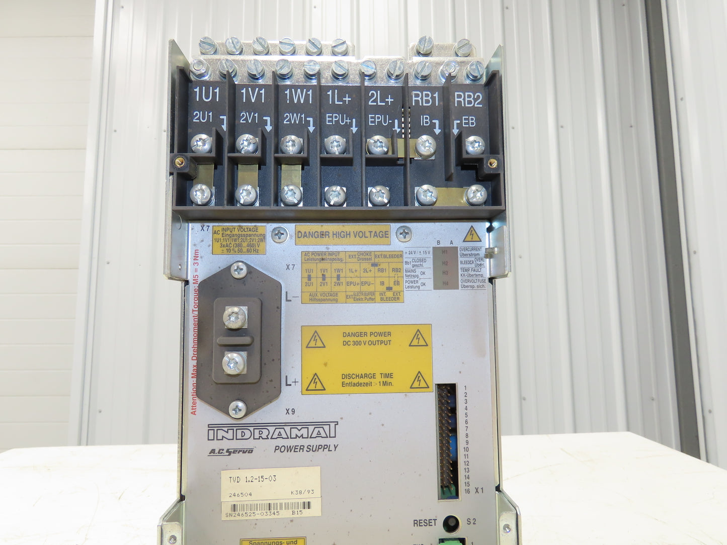 Indramat TVD 1.2-15-03 Servo Drive Power supply 380-460VAC 3Ph Input 15-24V Out