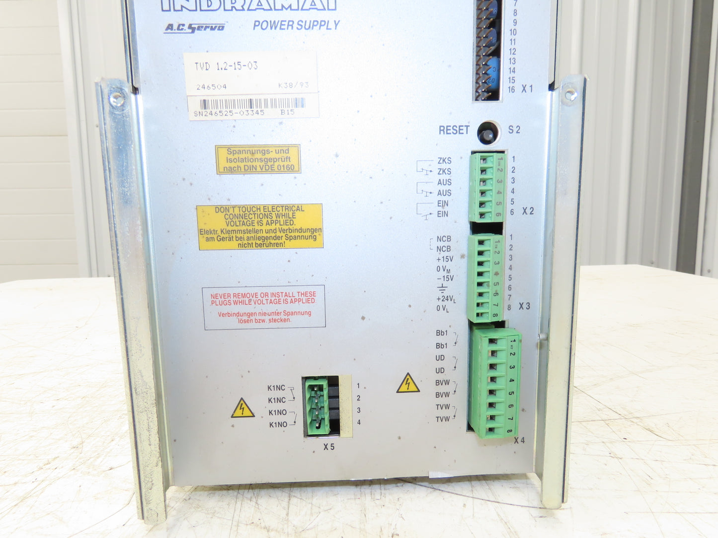 Indramat TVD 1.2-15-03 Servo Drive Power supply 380-460VAC 3Ph Input 15-24V Out