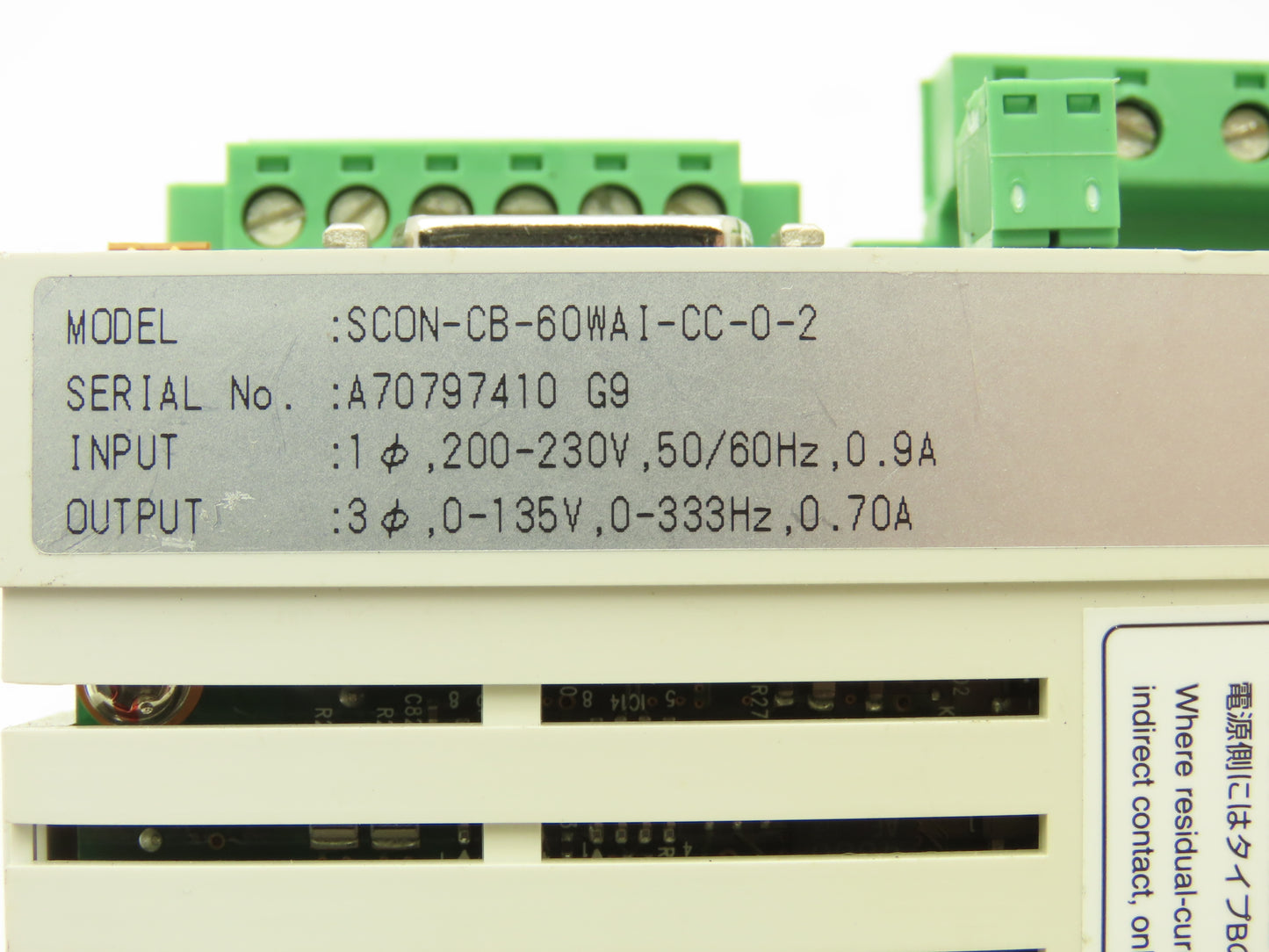 IAI SCON-CB-60WAI-CC-0-2 Single Axis Linear Servo Actuator Position Controller