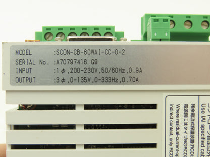 IAI SCON-CB-60WAI-CC-0-2 Single Axis Linear Servo Actuator Position Controller