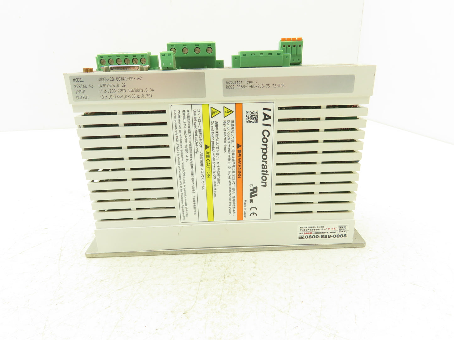 IAI SCON-CB-60WAI-CC-0-2 Single Axis Linear Servo Actuator Position Controller