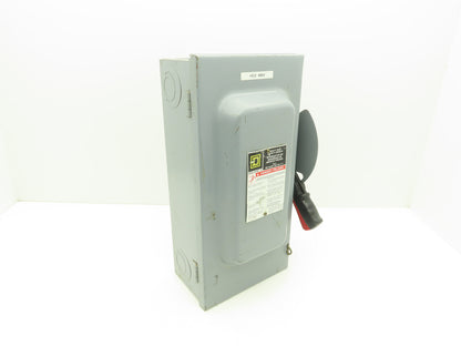 Square D HU362 Safety Disconnect Switch 60A 600VAC 60HP 3Ph Non Fused
