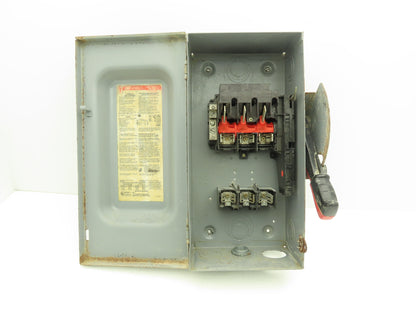 Square D H362N Fused Safety Disconnect Switch 60A 600VAC 600VDC 3 Pole