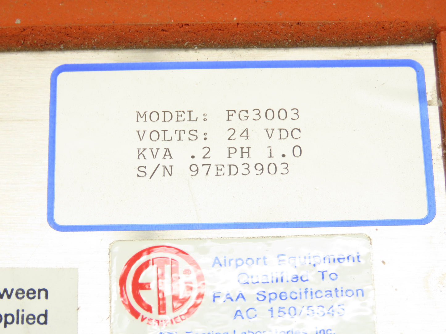 Hughey & Phillips FG3003 Flash Guard 3003 Light Curtain Control Box 24VDC