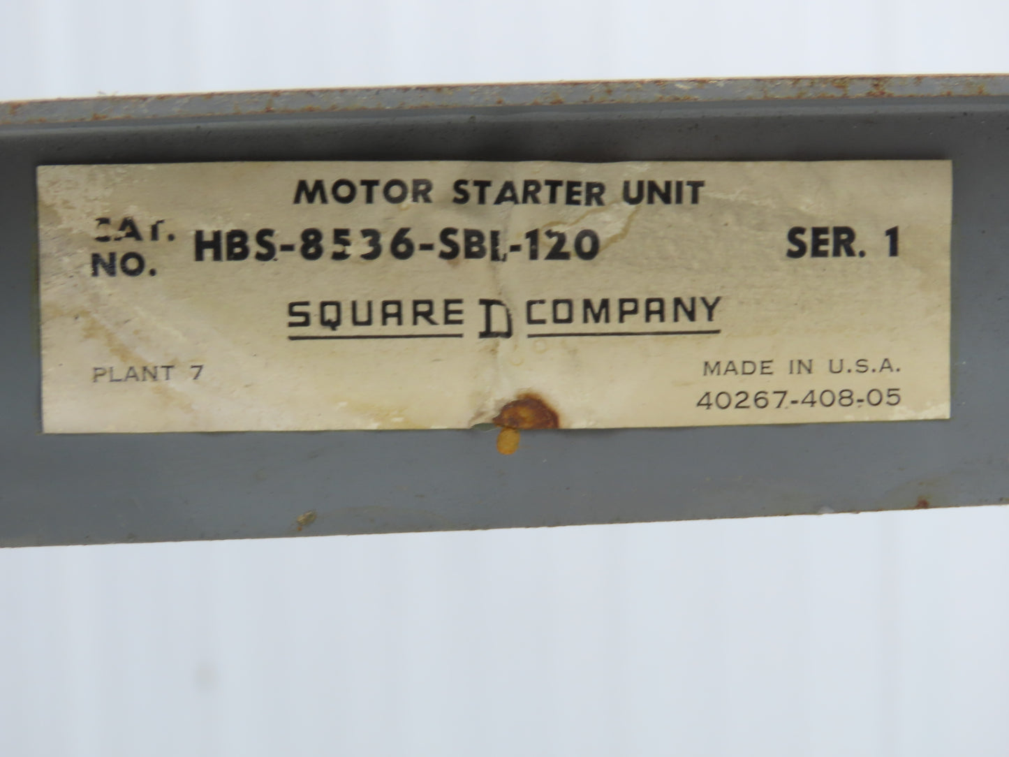 Square D HBS-8536-SBL-120 Combination Motor Starter Fusible 600V 3PH 5HP
