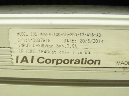 IAI ISB-MXM-A-100-10-250-T2-A1S-AQ Electric Linear Actuator 100mm Ballscrew
