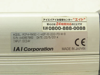 IAI RCP4-RA5C-I-42P-6-200-P3-M-B Robo Cylinder 24VDC Pulse Motor 200mm Stroke