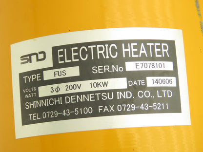 Shinnichi Dennetsu FUS Immersion Tank Heater 18" Element 3PH 200V 10Kw