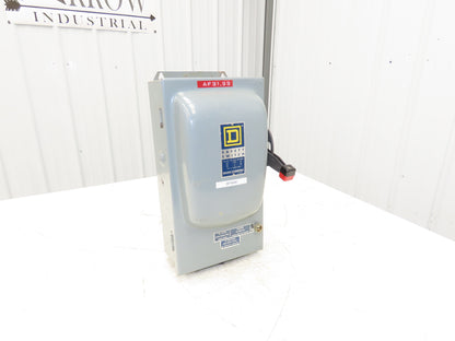 Square D HU362AWK Safety Disconnect Switch 60 Amp 600V 3 Pole W/Fuse block Added