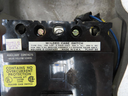 Square D H-100-XFA Explosion Proof Circuit Breaker Switch Enclosure 100A 600VAC