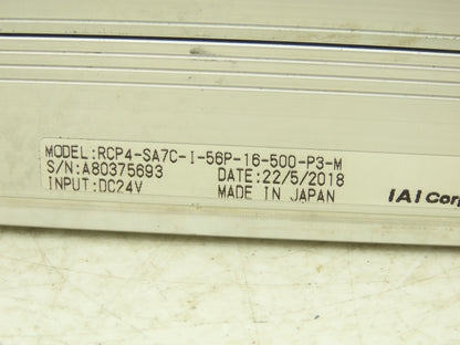 IAI RCP4-SA7C-I-56P-16-500-P3-M Linear Robo Actuator Ball Screw 500mm Stroke