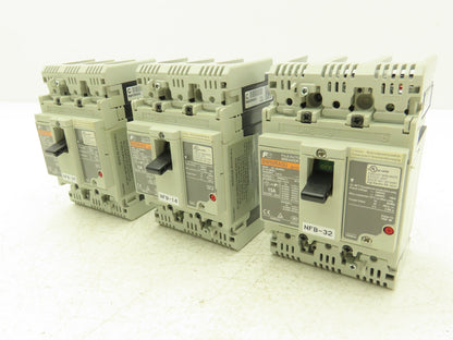 Fuji BW50RAGU3P015 3-Pole Auto Circuit Breaker 15A 500V 3Ph Molded Case Lot of 3