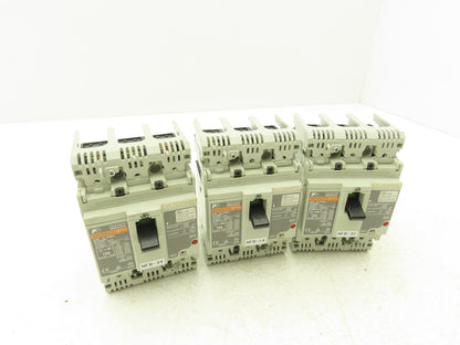 Fuji BW50RAGU3P015 3-Pole Auto Circuit Breaker 15A 500V 3Ph Molded Case Lot of 3