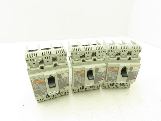 Fuji BW50RAGU3P015 3-Pole Auto Circuit Breaker 15A 500V 3Ph Molded Case Lot of 3