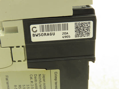 Fuji BW50RAGU3P020 3-Pole Auto Circuit Breaker 20A 500V 3Ph Molded Case Lot of 3