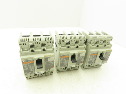 Fuji BW50RAGU3P020 3-Pole Auto Circuit Breaker 20A 500V 3Ph Molded Case Lot of 3