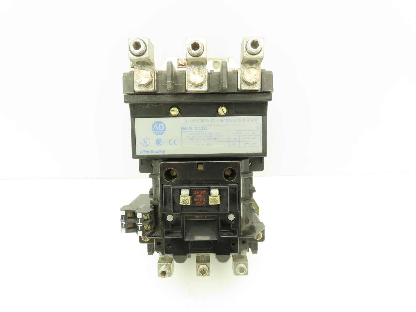Allen Bradley 500FL-DOD93 Motor Starter Lighting Contactor 600V 3Ph 100A
