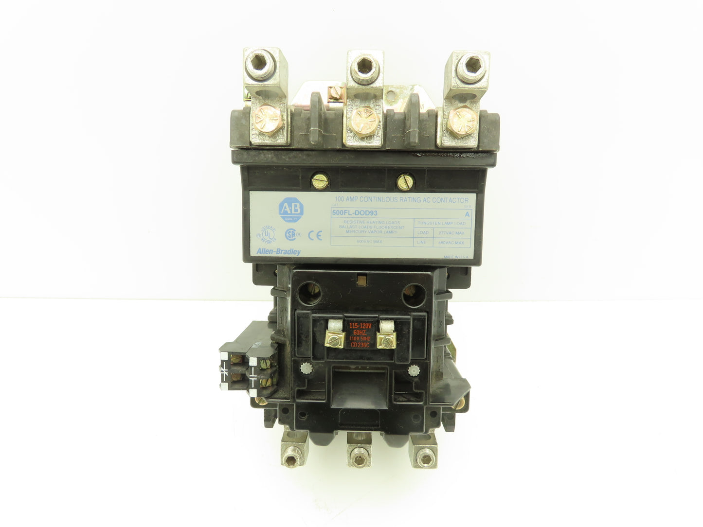 Allen Bradley 500FL-DOD93 Motor Starter Lighting Contactor 600V 3Ph 100A