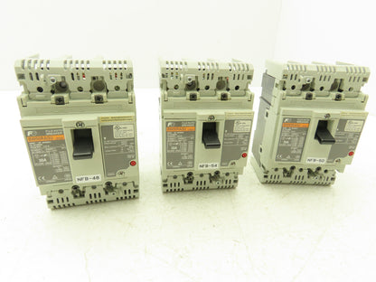 Fuji BW50RAGU3P030 3-Pole Auto Circuit Breaker 30A 500V 3Ph Molded Case Lot of 3