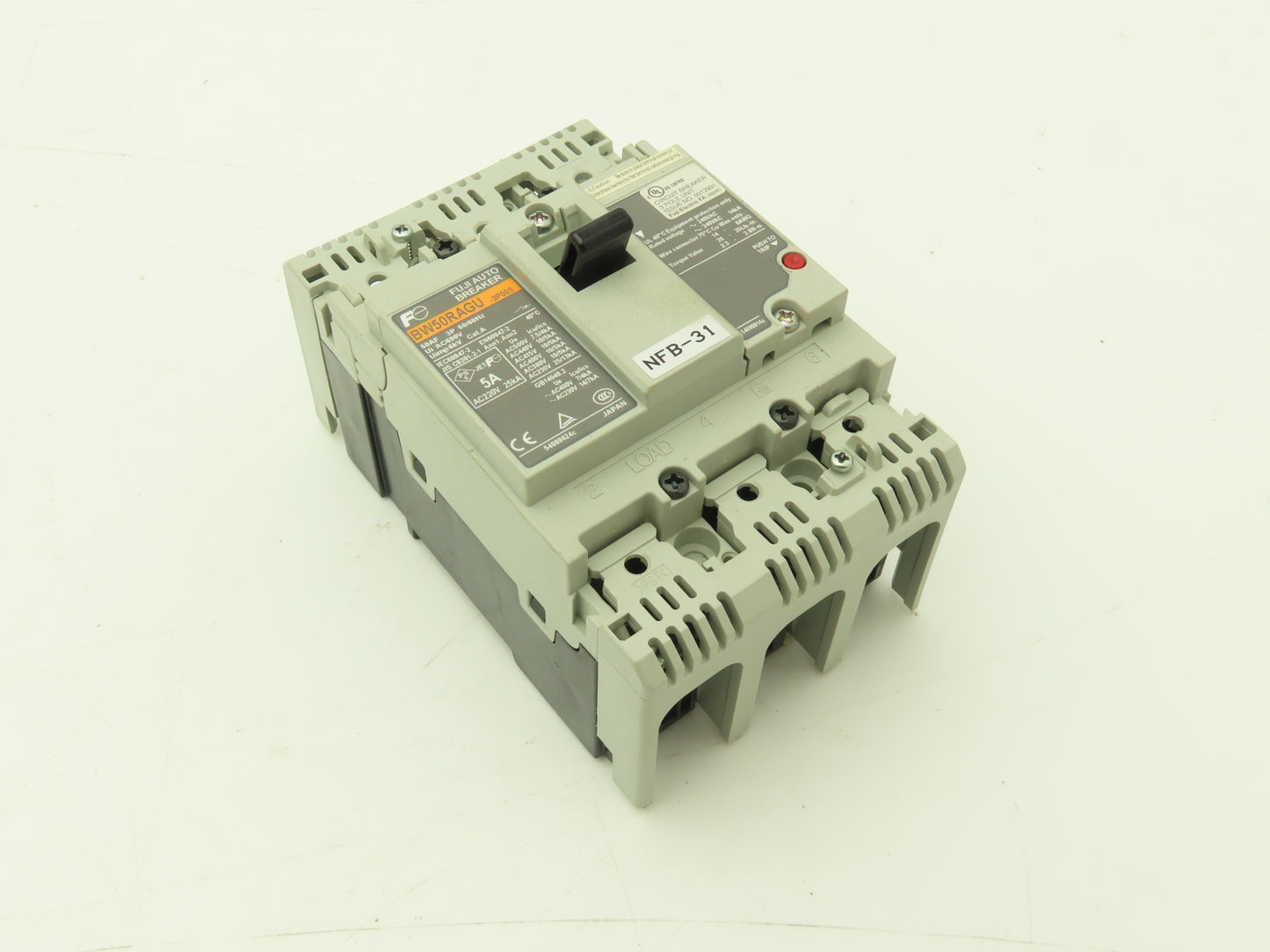 Fuji Electric BW50RAGU-3P005 3-Pole Auto Circuit Breaker 5A 500V 3Ph Lot of 9
