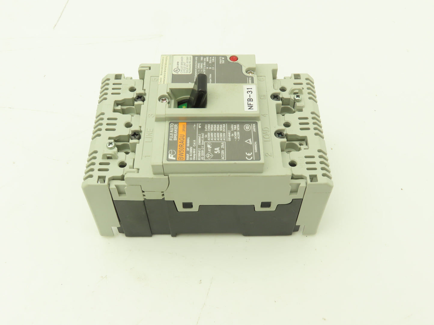 Fuji Electric BW50RAGU-3P005 3-Pole Auto Circuit Breaker 5A 500V 3Ph Lot of 9