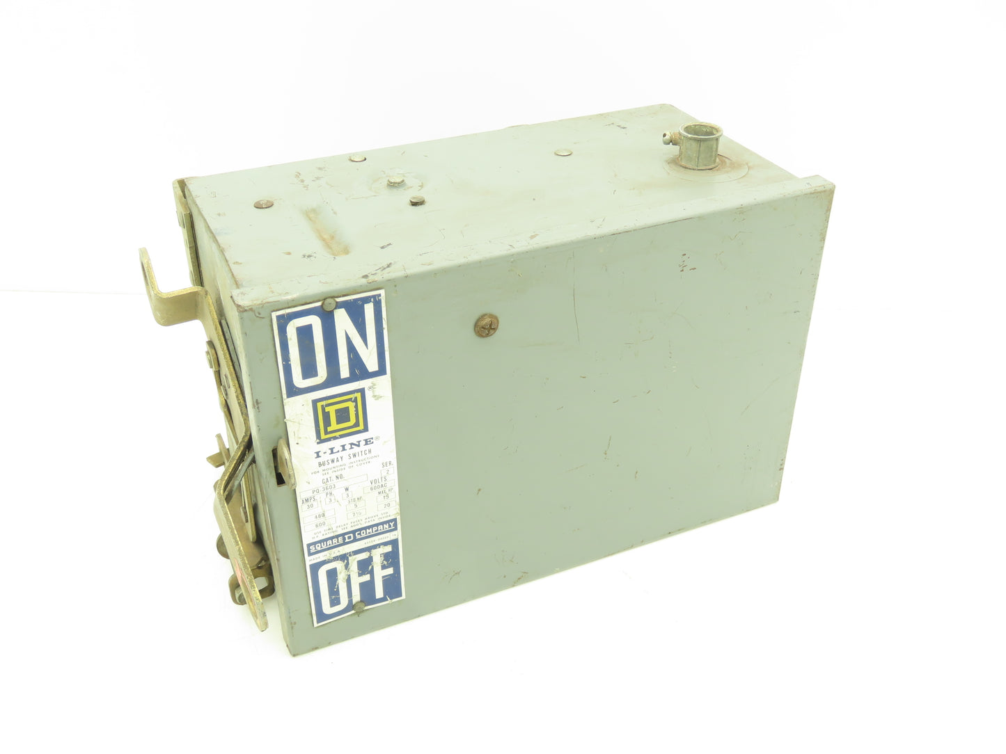 Square D PQ-3603 I-Line Busway Unit 30A 480V 15HP 3 Pole 3Ph Fused