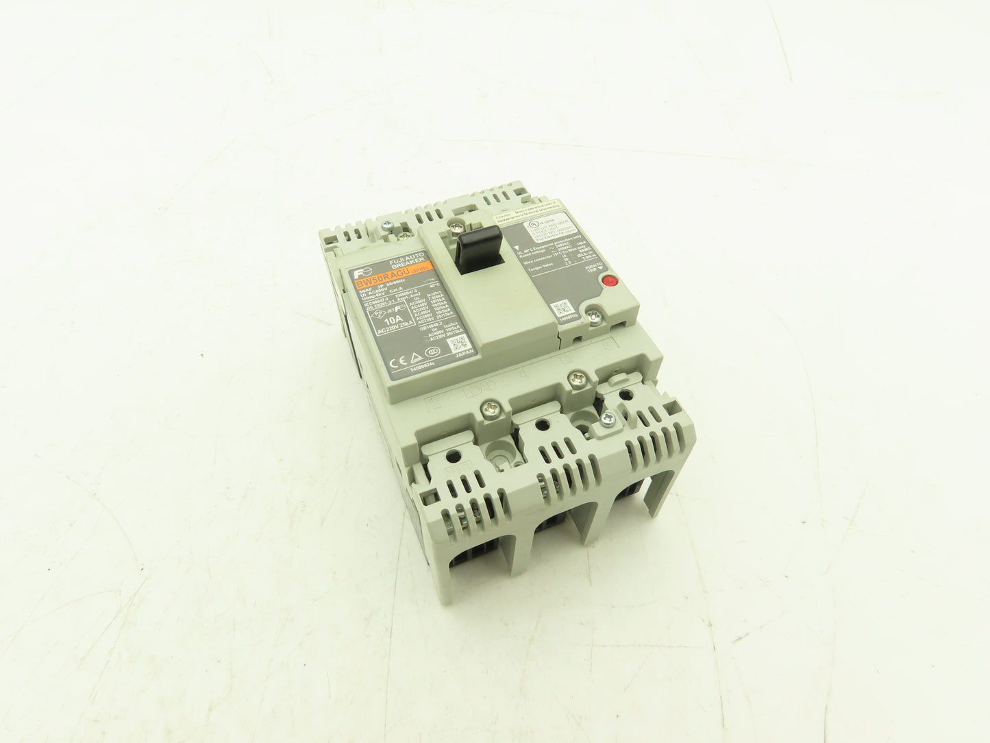 Fuji BW50RAGU3P010 3-Pole Auto Circuit Breaker 10A 500V 3Ph Molded Case Lot of 2