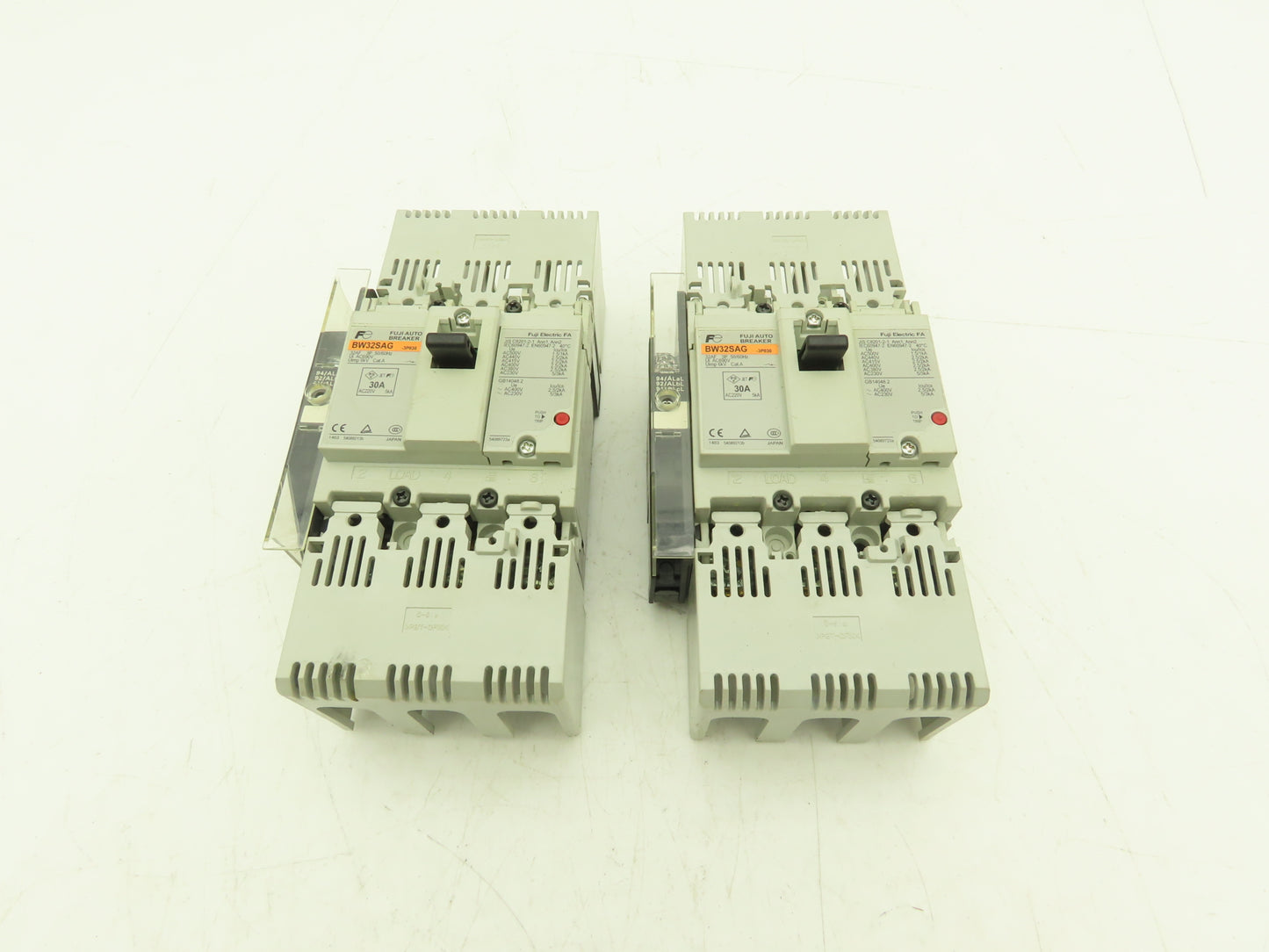 Fuji BW32SAG3P030 3-Pole Auto Circuit Breaker 30A 690V 3Ph Molded Case Lot of 2