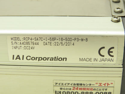 IAI RCP4-SA7C-I-56P-16-500-P3-M-B Linear Robo Actuator Ball Screw 500mm Stroke