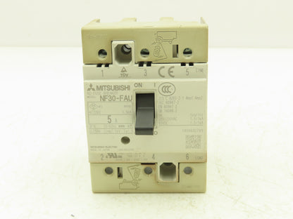 Mitsubishi NF30-FAU 3-Pole No Fuse Circuit Breaker 5A 200-230V 3Ph Lot of 11