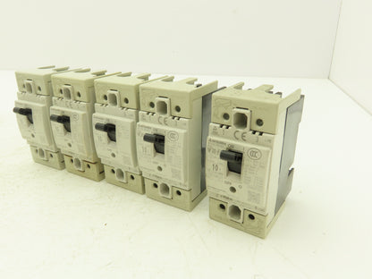 Mitsubishi NF30-FA 3-Pole No Fuse Circuit Breaker 10A 200-230V 3Ph Lot of 5