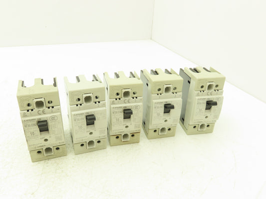 Mitsubishi NF30-FA 3-Pole No Fuse Circuit Breaker 10A 200-230V 3Ph Lot of 5