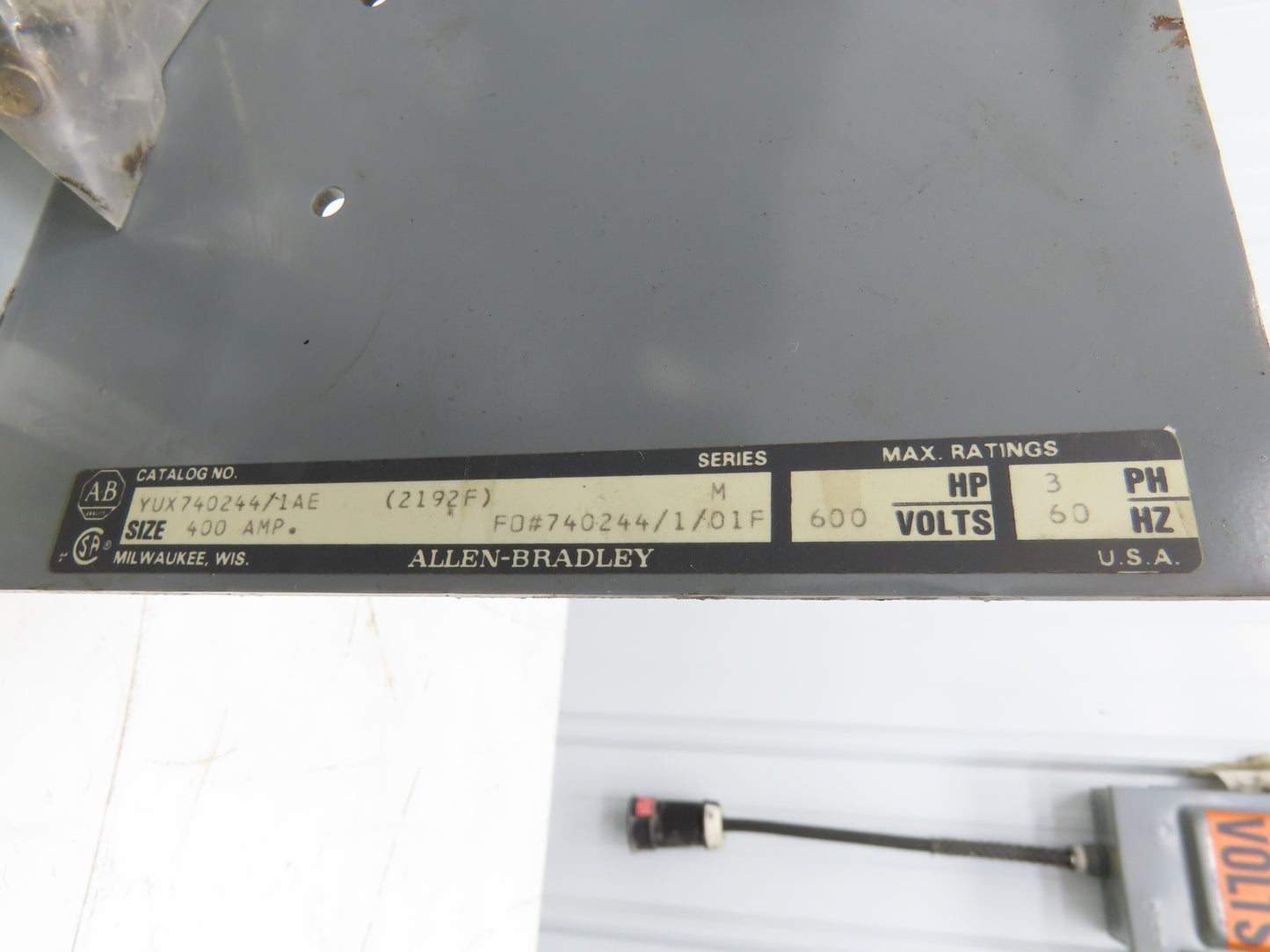 Allen Bradley 1494V-DS400 Safety Disconnect Switch 400A 600V 125HP 3Ph